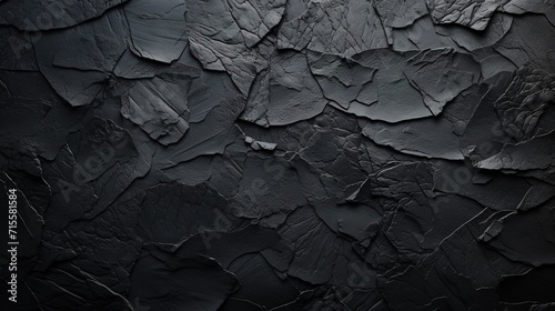 Black rock texture background. Dark black rock texture wallpaper with light reflection background.