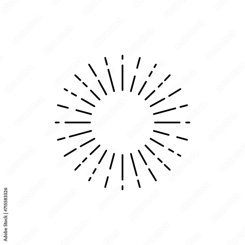 Vector illustration of sunburst vintage hipster style