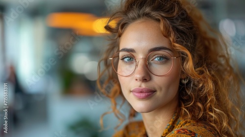 portrait of a young woman wearing glasses