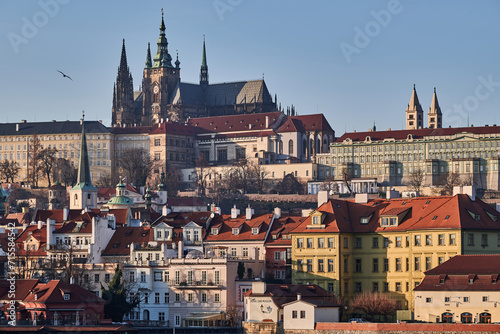 Cityscape view of Prague castle in Czech republic