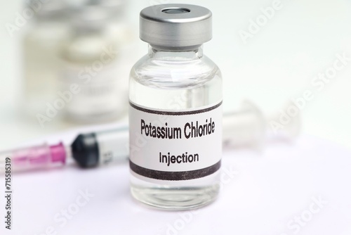 Bild auf Leinwand Potassium Chloride in a vial, Chemicals used in medicine