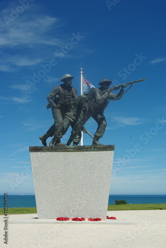Statue at British Normandy Memorial, near the village of Ver-sur-Mer in Normandy, France. 