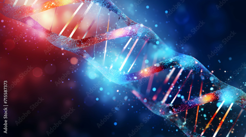 DNA Research of science genetic data background. Generative ai.