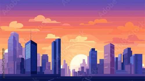 Vector illustration of a cityscape with skyscrapers  conveying an urban and contemporary feel for city-themed backgrounds. simple minimalist illustration creative