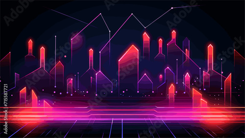 Small minimalist background illustration, line art style. one line, creative,anime. Abstract neon lights and glowing signs, creating an electrifying and dynamic background for a modern and energetic