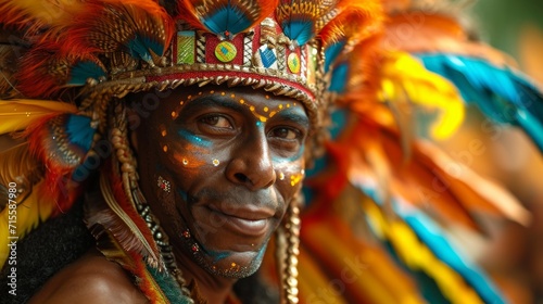 Portrait of an brazilian man in traditional costume at the carnival in Brazil. © AS Photo Family