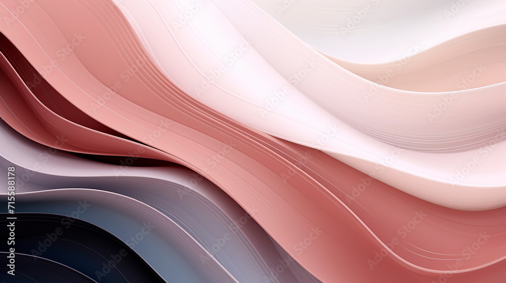 abstract background with smooth lines in pink, orange and white colors