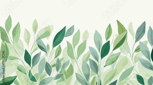 Abstract watercolor strokes creating a verdant leafy texture, capturing the dynamic and natural elements of a green leaves background. simple minimalist illustration creative