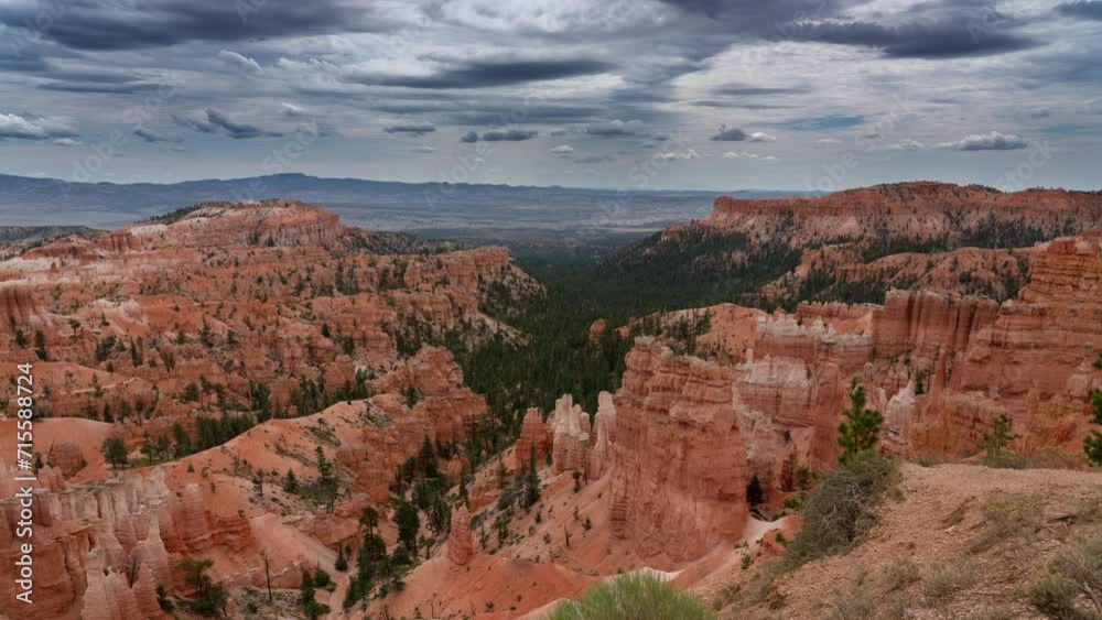 Bryce Canyon Time Lapse Stormy Clouds Over Amphitheater Tilt Up Utah USA Bryce Canyon Time Lapse Stormy Clouds Over Amphitheater Tilt Up Utah USA