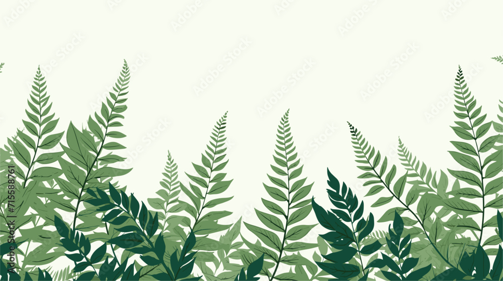 Abstract fern leaves forming a repeating pattern, conveying the delicate and intricate details found in lush greenery. simple minimalist illustration creative - obrazy, fototapety, plakaty 