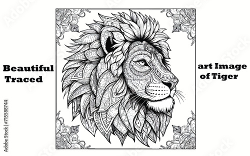 Beautiful Traced Arts Image Of Tiger 