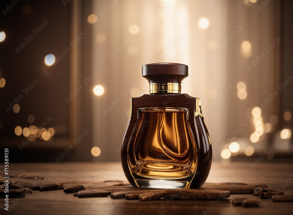 Oud Perfume bottle with agar wood concept