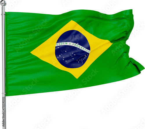 bandeira 3d brasil isolado para composicoes social media 