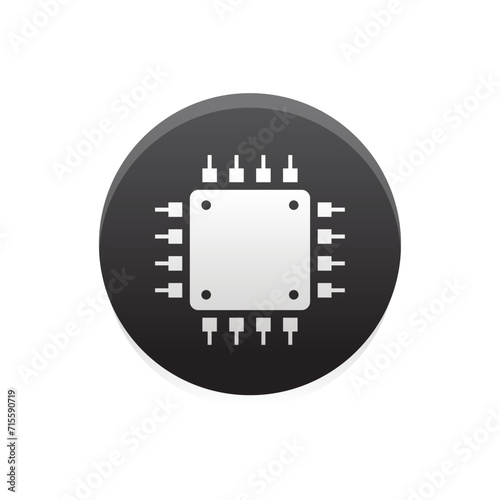 Processor logo icon. Processor circuit vector