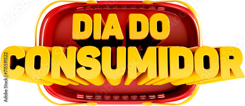 logotipo 3d selo varejo dia do consumidor 15 de marco brasil photo