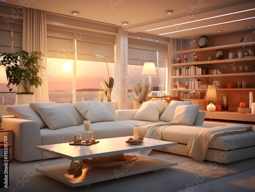 Modern living room interior design. Living room ideas. Drawing room interior design. 3d rendering  © AmirsCraft
