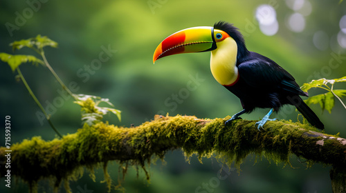 Forest Wallpaper with Colorful Toucan