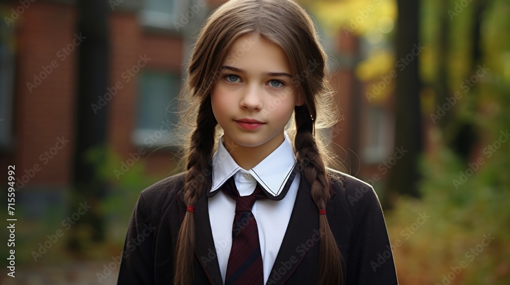 Portrait of a European schoolgir. Neural network AI generated art Portrait of a European schoolgir. Neural network AI generated art