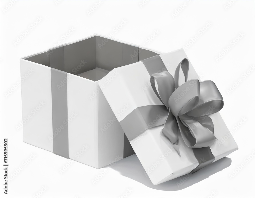 white gift box open. Isolated on a white background. 3D illustration white gift box open. Isolated on a white background. 3D illustration
