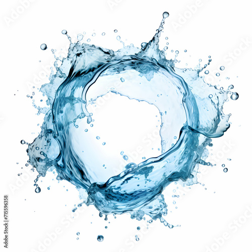 Water splash circle isolated on white background