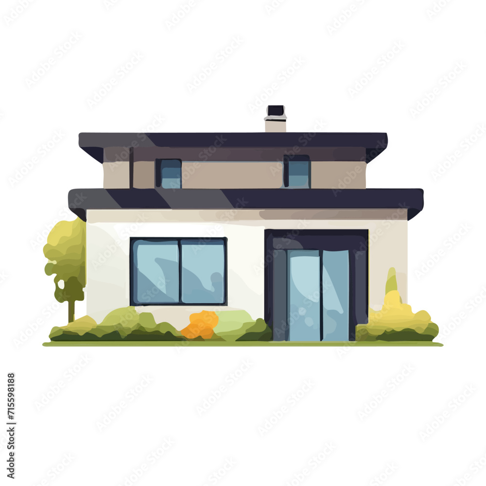 モダンな住宅のイラスト モダンな住宅のイラスト
