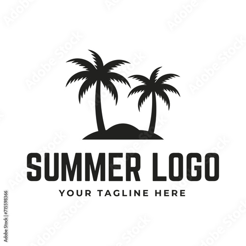 Wallpaper Mural summer beach logo vector illustration. Sunset summer beach logo Vector Torontodigital.ca