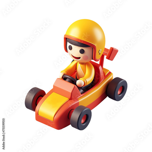 3D Render of a Character in a Go-Kart