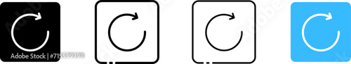 Arrow in a circle icons. Different styles, set of arrows in a circle in a square button icons. Vector icons