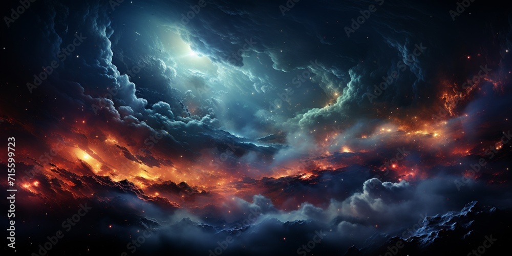 Night sky - Universe filled with stars, nebula and galaxy Night sky - Universe filled with stars, nebula and galaxy