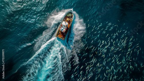 Aerial Advantage: Drone Captures Deep-Sea Fishing Boat in Pursuit of Fish © 대연 김