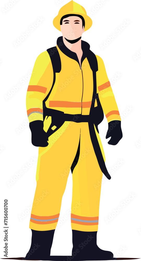 Firefighter on duty in uniform- Firefighter on duty in uniform-