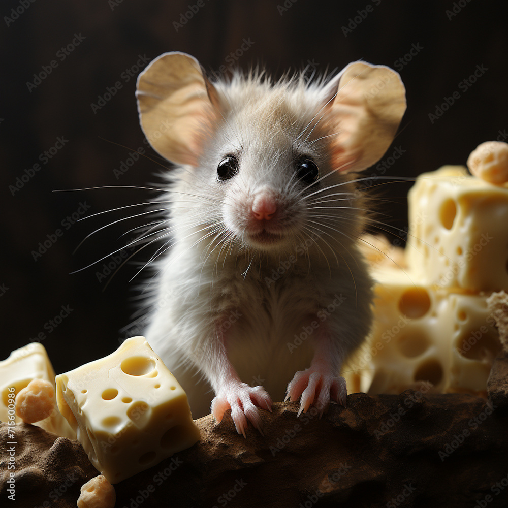 Fototapeta premium mouse and cheese