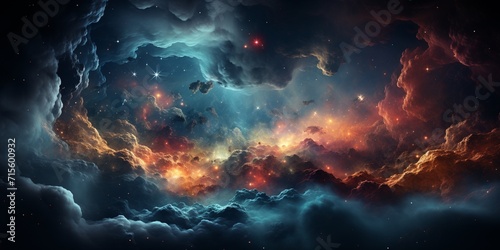 Night sky - Universe filled with stars, nebula and galaxy photo