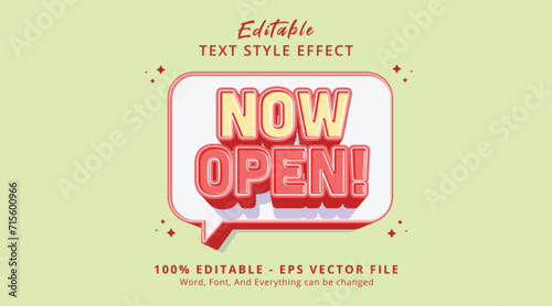 Editable text effect Now open 3d style
