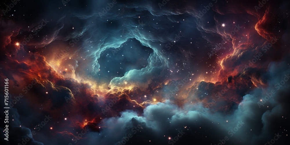 Night sky - Universe filled with stars, nebula and galaxy - obrazy, fototapety, plakaty 