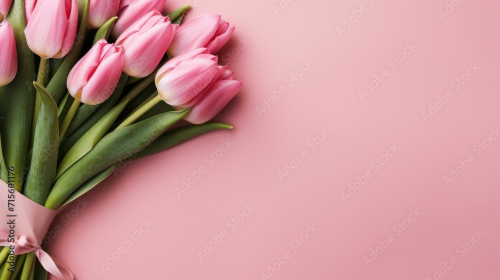 beautiful pink tulips on pink background. Neural network AI generated art beautiful pink tulips on pink background. Neural network AI generated art