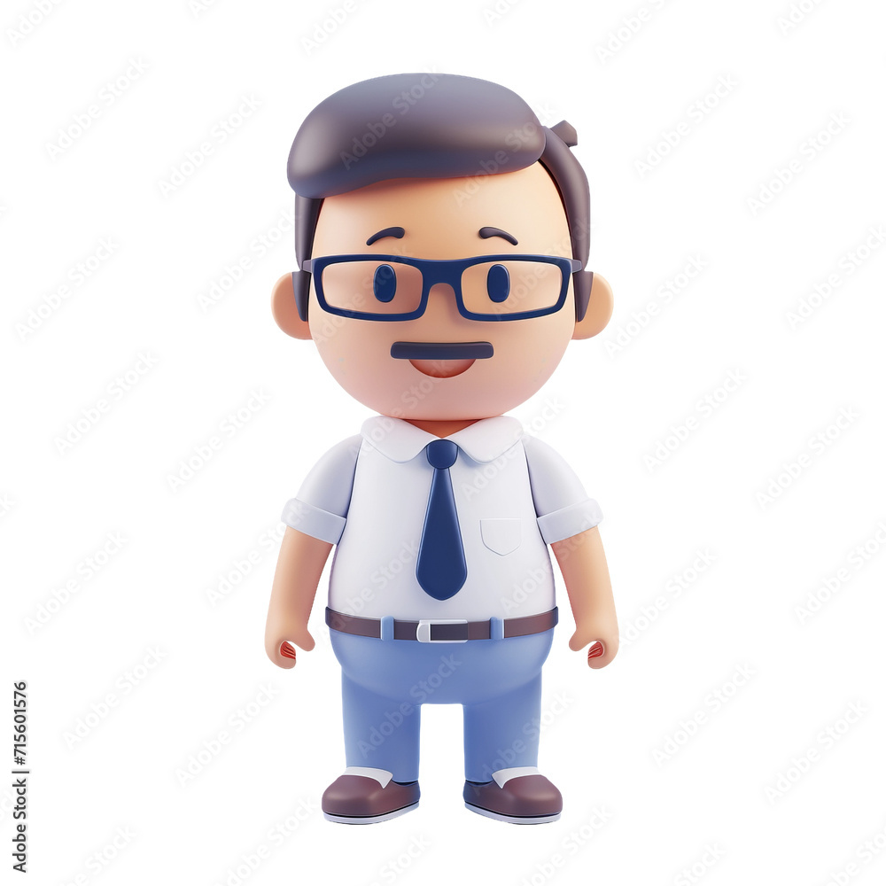 3D Rendered Illustration of a Cheerful Businessman Character Isolated on White Background 3D Rendered Illustration of a Cheerful Businessman Character Isolated on White Background
