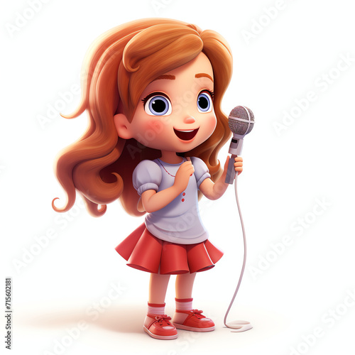 Cute girl are singing very happy
