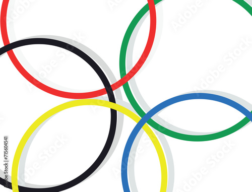 Colored rings on a white background. Abstract bright background for design.