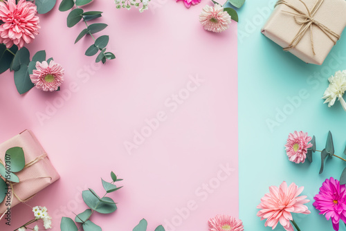 AI Generated Image Women’s Day mockup with empty space photo