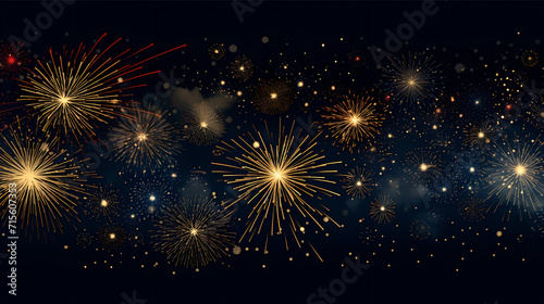 Beautiful fireworks background at night for holiday decoration