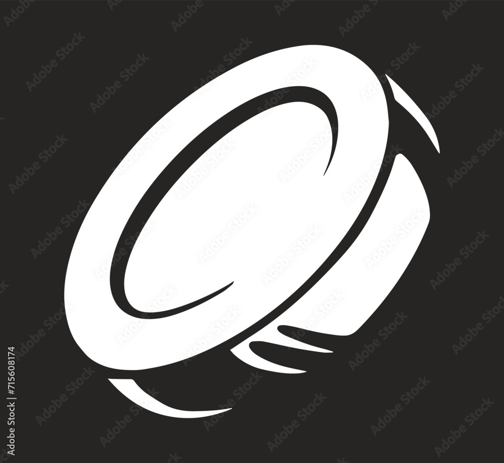 Fototapeta premium Round minimalistic coin element monochrome