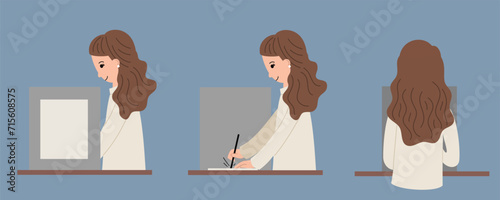 Set of indonesian election. Indonesian Election Day vector illustration. People holding election papers calling to vote in election day.