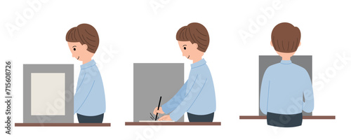 Set of indonesian election. Indonesian Election Day vector illustration. People holding election papers calling to vote in election day.