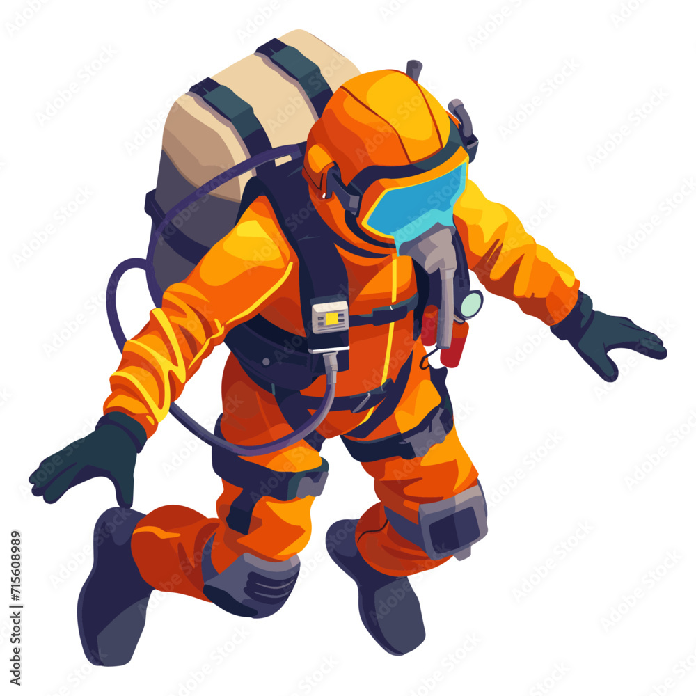 Obraz premium Scuba diving and snorkeling illustration With White Background