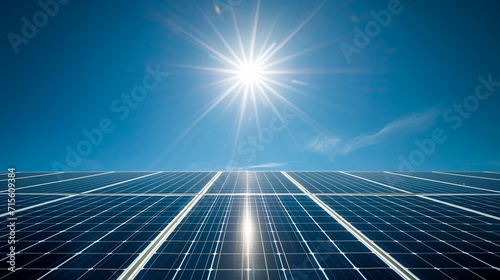 Solar cell panels with a sky background. Alternative electricity source