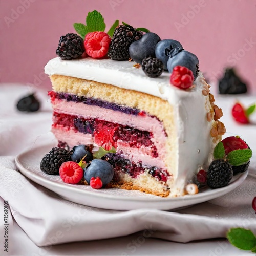 Chocolate berry cake and blueberry cheesecake