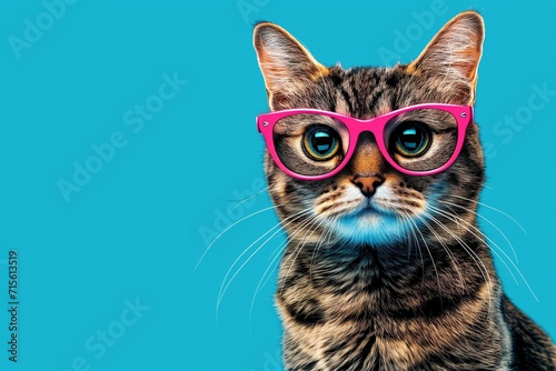 A Cool Pop Art Cat With A Hipster Vibe Poses For A Photo