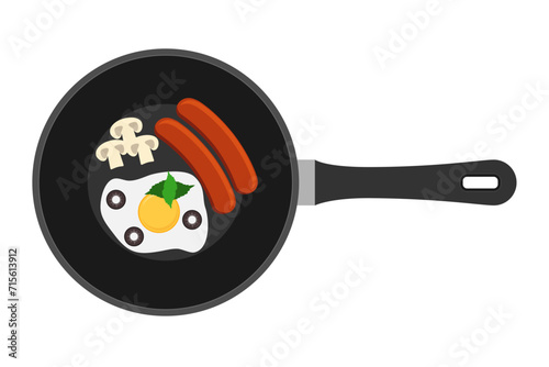 fried roast egg stock vector illustration