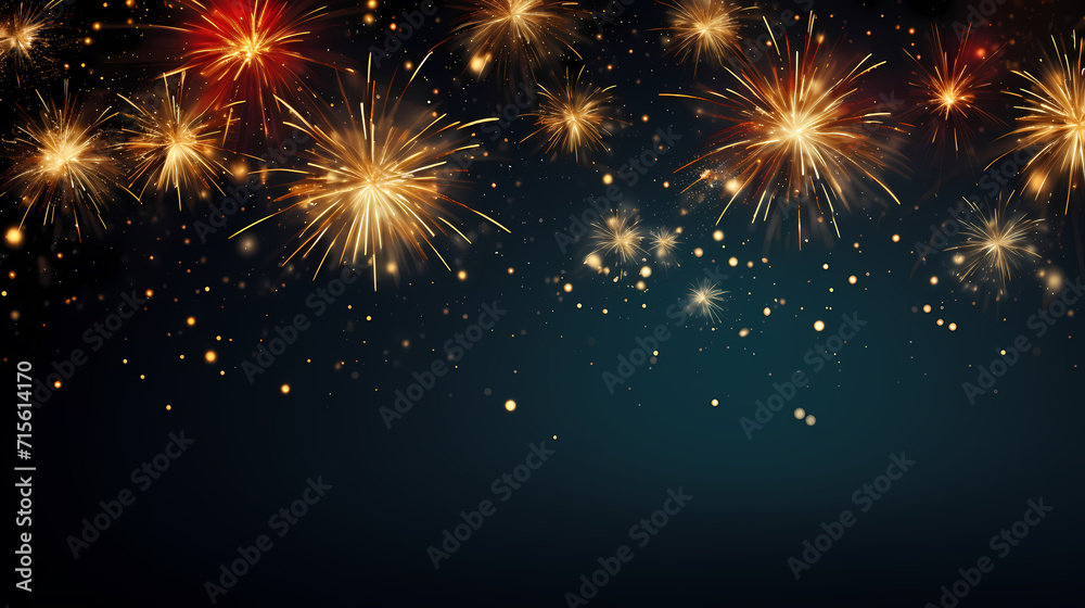 Naklejka premium Fireworks background for celebration, holiday celebration concept